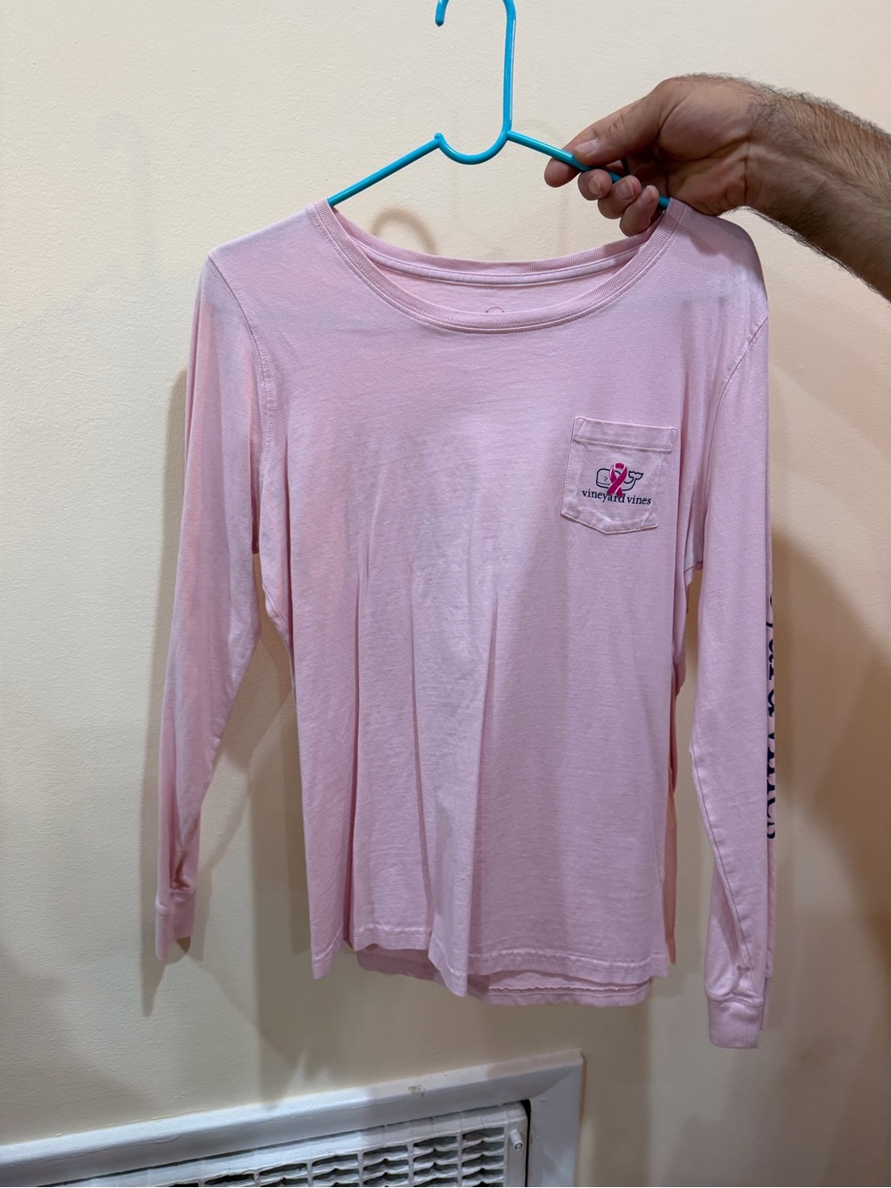 Vineyard Vines Pink Long Sleeve Pocket Tee for Women
